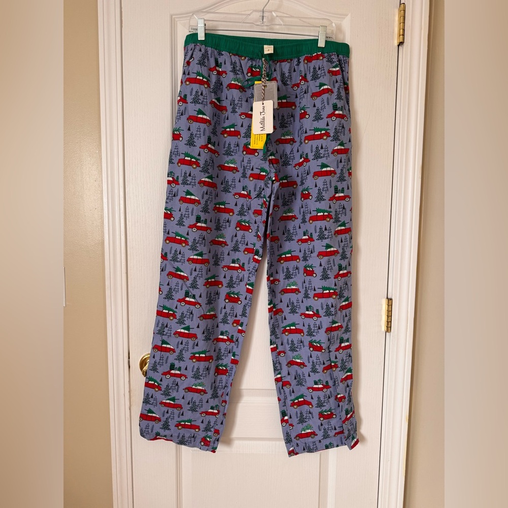 NWT Matilda Jane Men’s Christmas Pajama Lounge Pants Size Large Holiday Truck